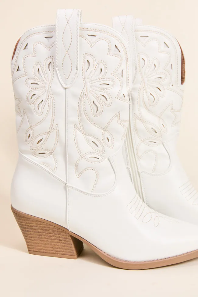 Elk White Cowboy Booties SALE sold by Pink Lily product image thumbnail 3