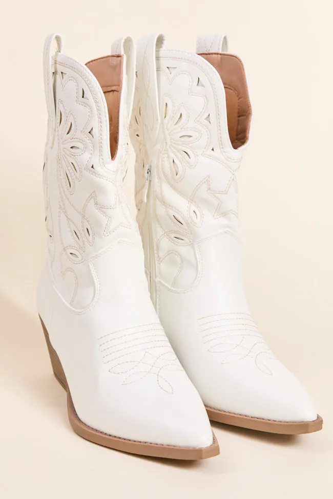 Elk White Cowboy Booties SALE sold by Pink Lily product image thumbnail 2