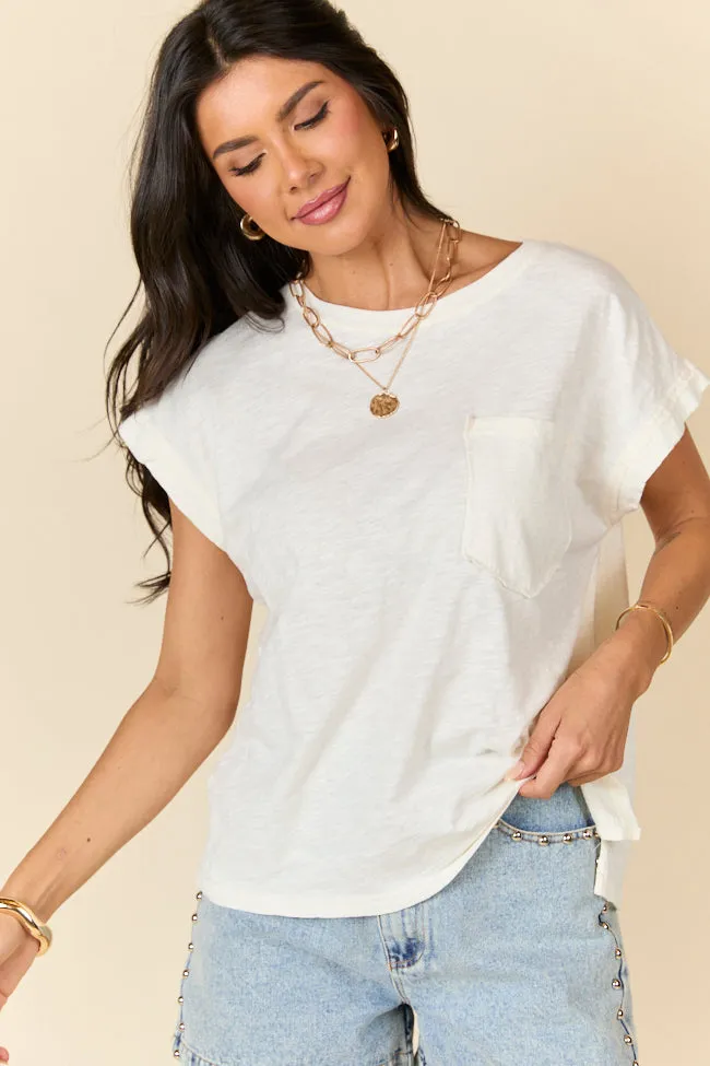 All Washed Up Ivory Knit Pocket Tee FINAL SALE sold by Pink Lily product image thumbnail 4