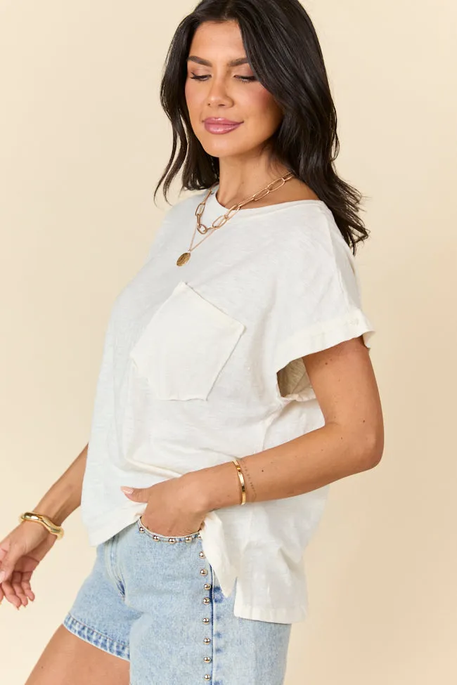 All Washed Up Ivory Knit Pocket Tee FINAL SALE sold by Pink Lily product image thumbnail 5