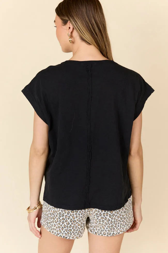 All Washed Up Black Knit Pocket Tee sold by Pink Lily product image thumbnail 3