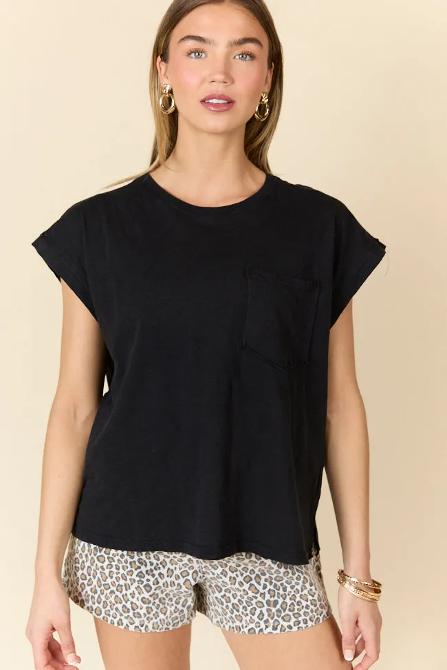 All Washed Up Black Knit Pocket Tee sold by Pink Lily product image thumbnail 5