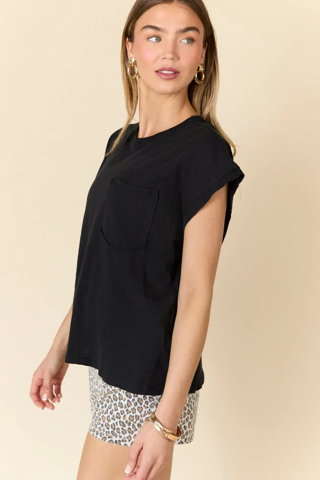 All Washed Up Black Knit Pocket Tee sold by Pink Lily product image thumbnail 4