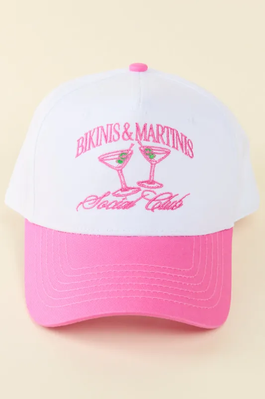 Bikinis & Martinis Pink Trucker Hat sold by Pink Lily