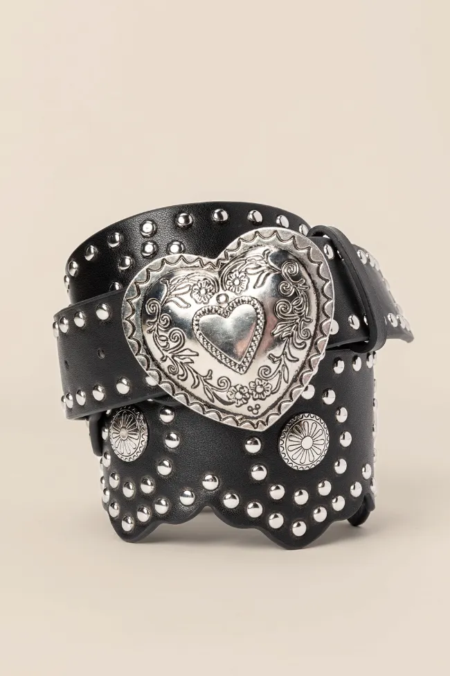 Black Heart Buckle Belt sold by Pink Lily