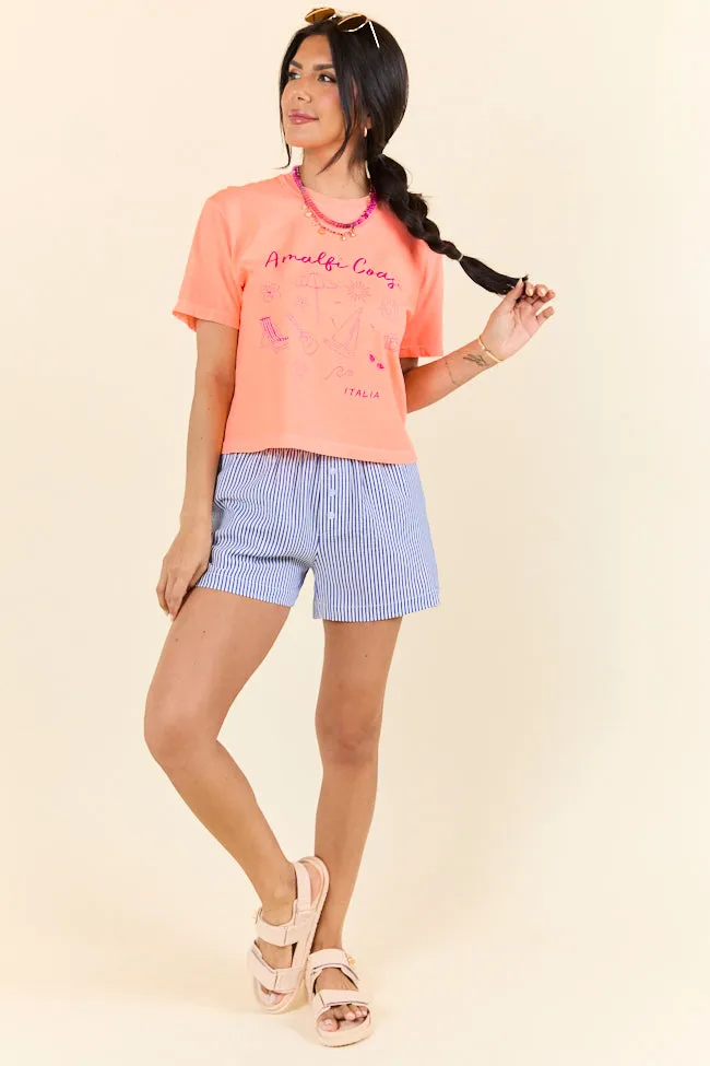 Amalfi Coast Neon Orange Boxy Graphic Tee sold by Pink Lily product image thumbnail 3
