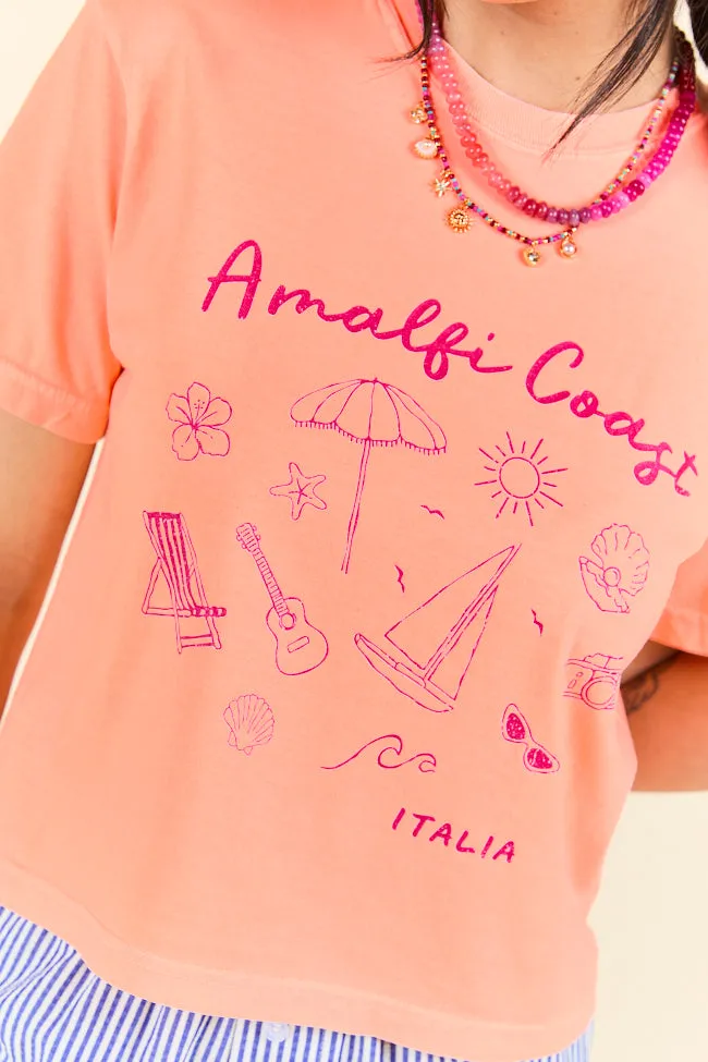 Amalfi Coast Neon Orange Boxy Graphic Tee sold by Pink Lily product image thumbnail 2
