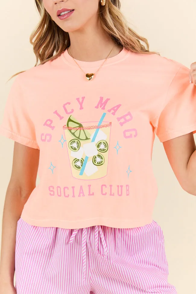 Spicy Marg Social Club Neon Orange Boxy Graphic Tee sold by Pink Lily product image thumbnail 2