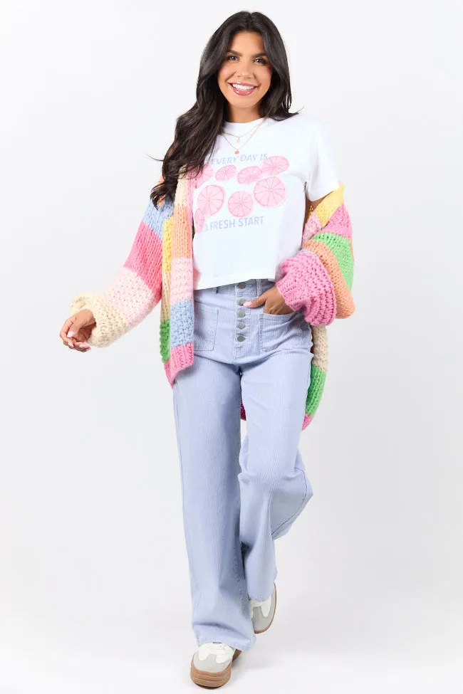 Every Day Is A Fresh Start White Boxy Graphic Tee SALE sold by Pink Lily product image thumbnail 3