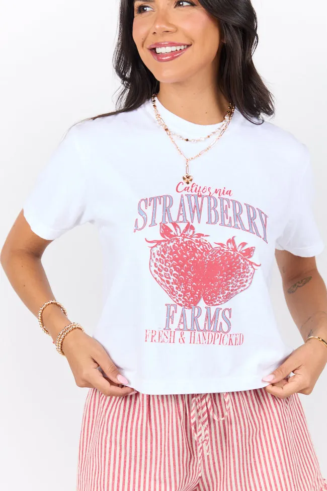 California Strawberry Farms White Boxy Graphic Tee SALE sold by Pink Lily product image thumbnail 3