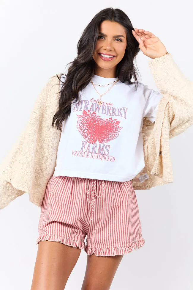 California Strawberry Farms White Boxy Graphic Tee SALE sold by Pink Lily