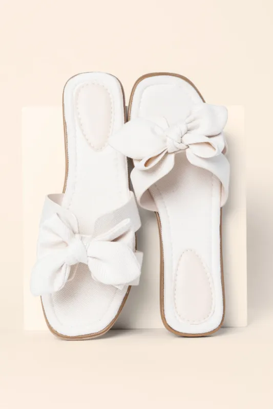 Reagan Ivory Bow Sandals FINAL SALE sold by Pink Lily