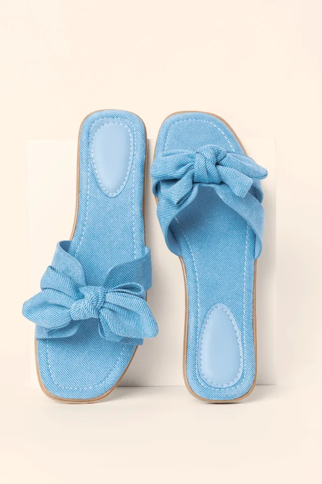 Reagan Denim Bow Sandals FINAL SALE sold by Pink Lily