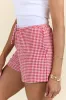 United In Love Red Gingham Pull On Shorts FINAL SALE sold by Pink Lily