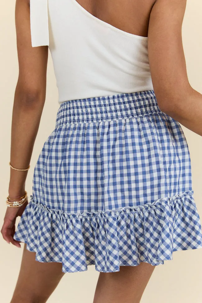 Never Out Of Style Blue and Ivory Gingham Skort FINAL SALE sold by Pink Lily product image thumbnail 4