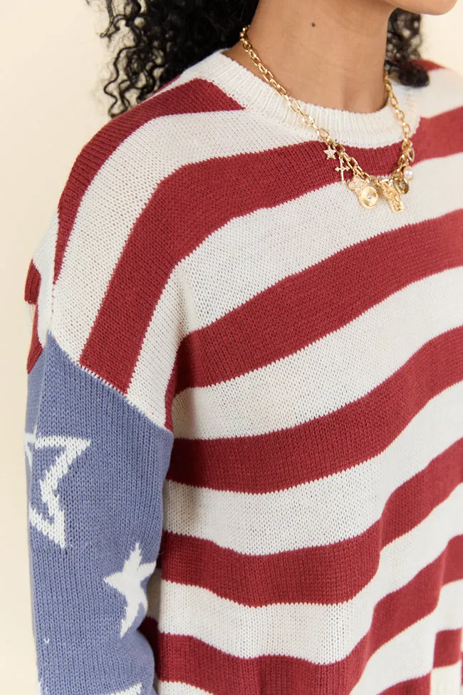 Starry Eyed Stars And Stripes Sweater FINAL SALE sold by Pink Lily product image thumbnail 3