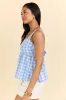 Moonlit Blue Gingham Tie Sleeve Tank FINAL SALE sold by Pink Lily