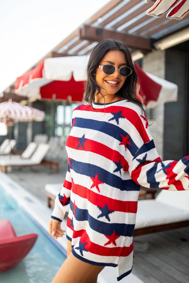 Old Glory Stars and Stripes Oversized Sweater FINAL SALE sold by Pink Lily product image thumbnail 3