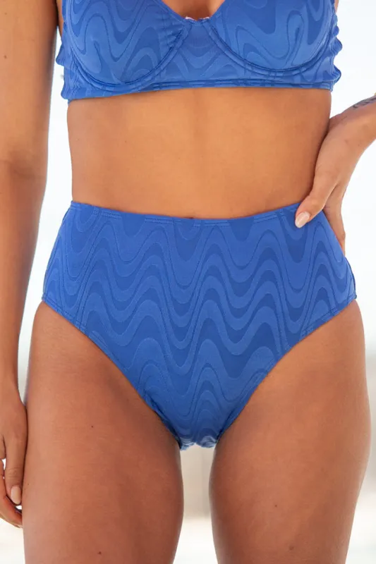 Lake Day Blue Textured Bikini Bottoms FINAL SALE sold by Pink Lily