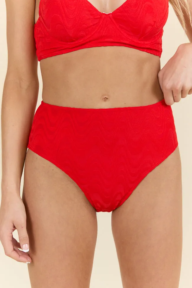 Lake Day Red Textured Bikini Bottoms FINAL SALE sold by Pink Lily product image thumbnail 5