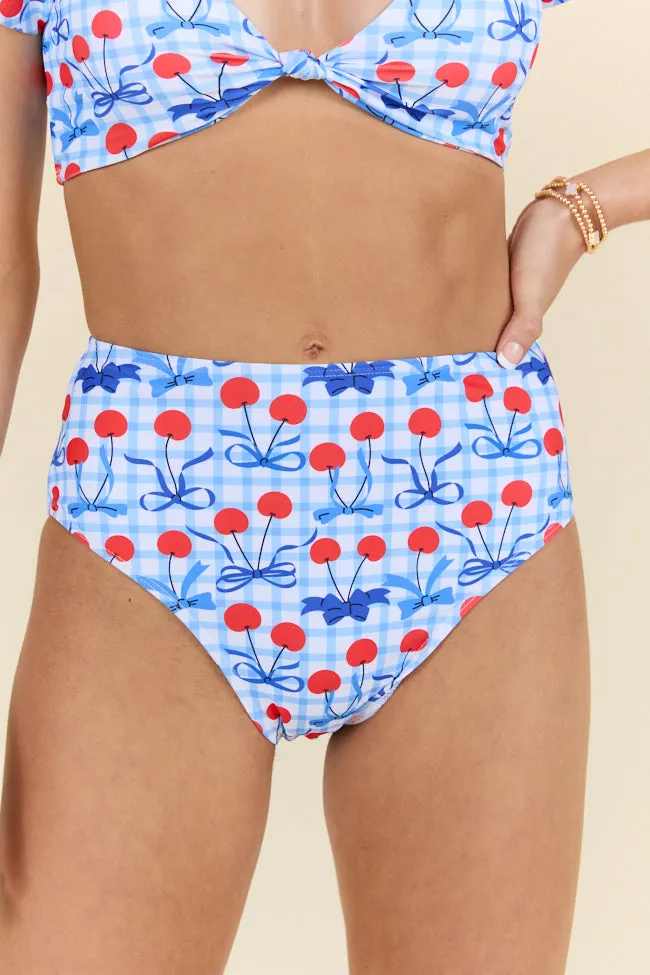 Tied With Liberty Cherry Print High Waisted Bikini Bottoms sold by Pink Lily product image thumbnail 5