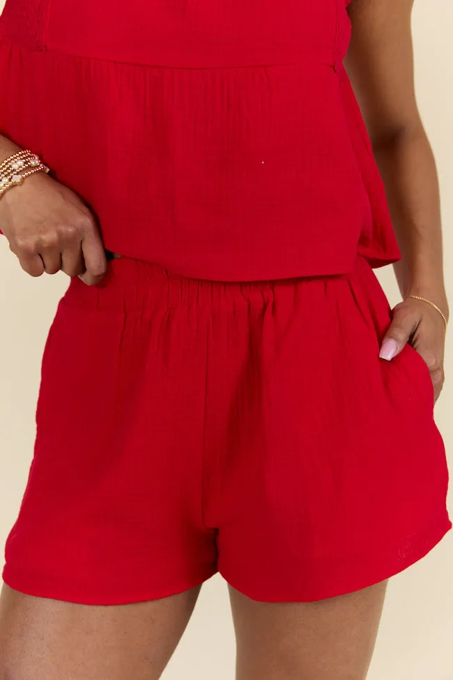 Choose Kindness Red Gauze Top and Shorts Set FINAL SALE sold by Pink Lily product image thumbnail 4