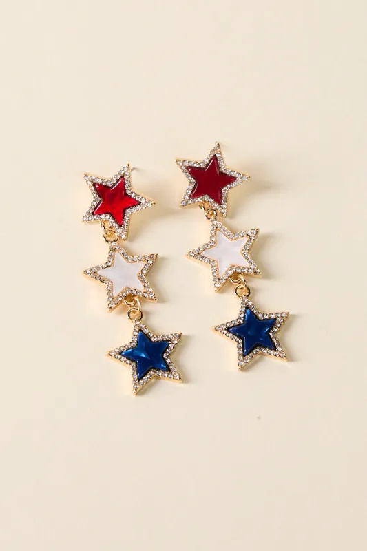 Tri Star Americana Earrings sold by Pink Lily