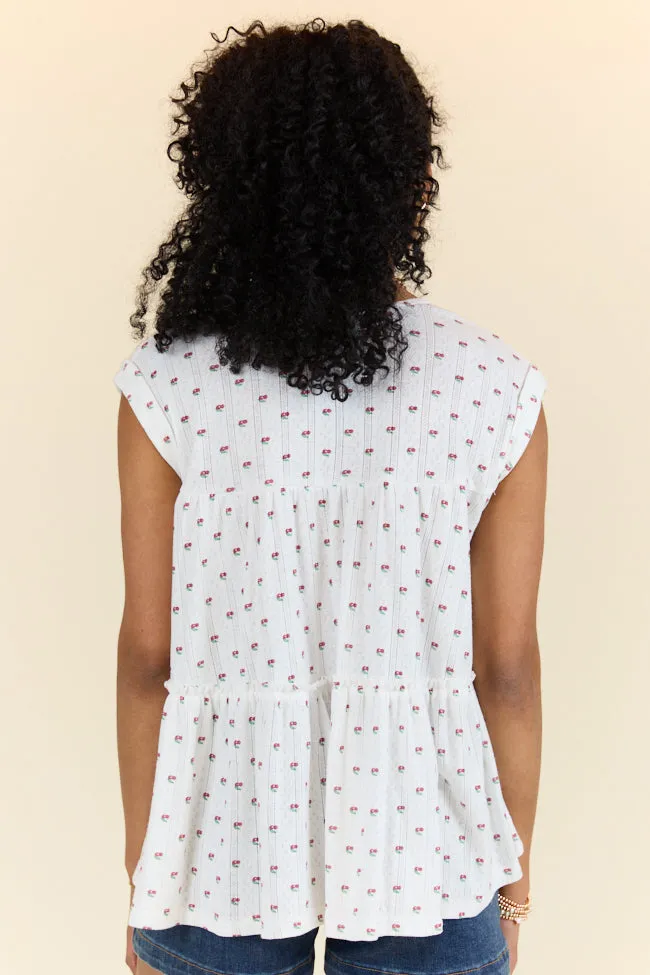 Treasured Times Ivory Cherry Print Oversized Knit Top FINAL SALE sold by Pink Lily product image thumbnail 4