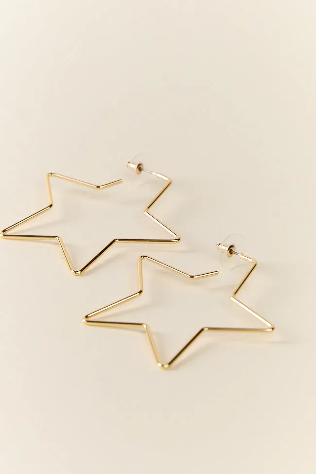 Gold Star Hoop Earrings FINAL SALE sold by Pink Lily product image thumbnail 2