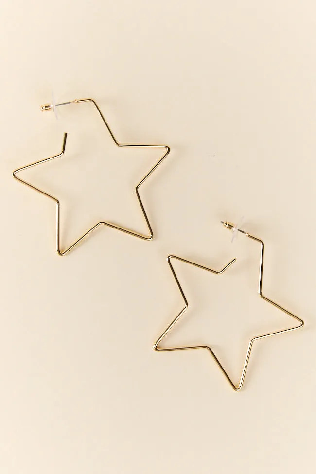 Gold Star Hoop Earrings FINAL SALE sold by Pink Lily