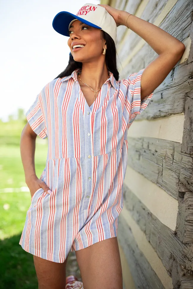 Best Is Yet To Come Striped Short Sleeve Romper FINAL SALE sold by Pink Lily product image thumbnail 2