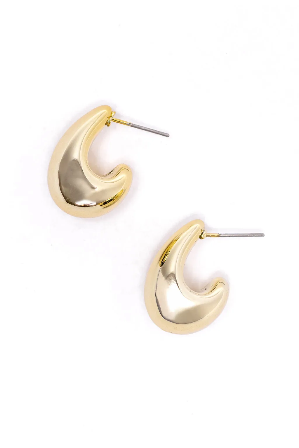 Half Hoop Dome Gold Earrings sold by Pink Lily