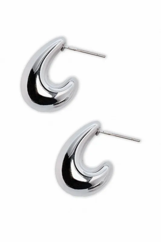 Half Hoop Dome Silver Earrings FINAL SALE sold by Pink Lily