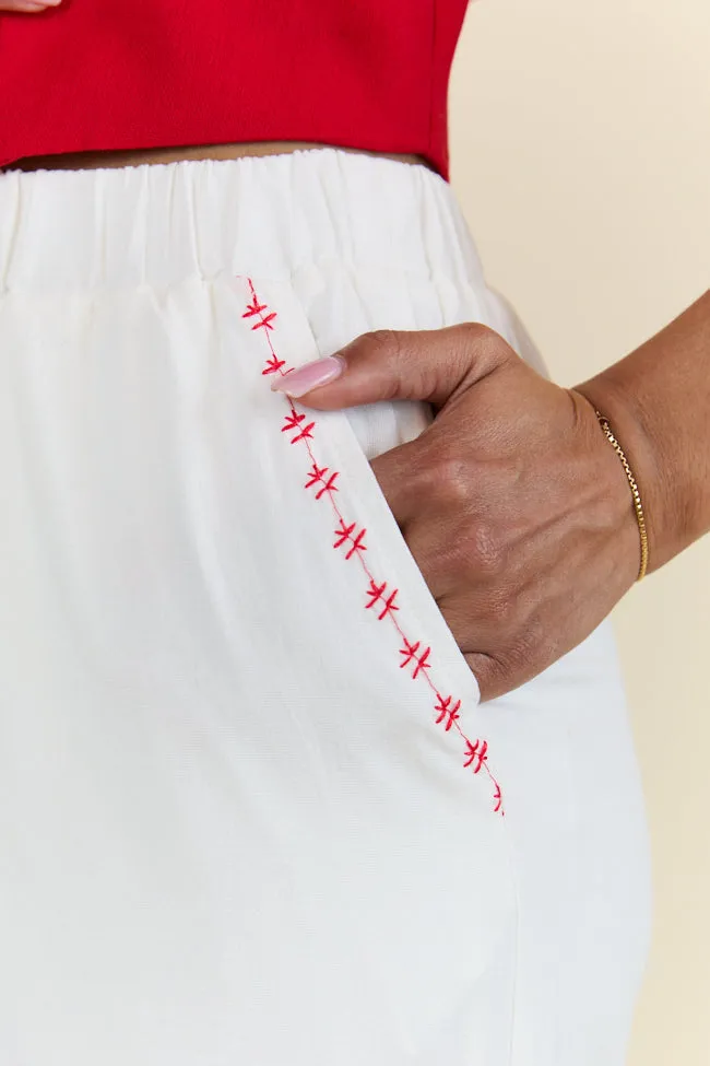 Just Feels Right Off-White Embroidered Pants FINAL SALE sold by Pink Lily product image thumbnail 3