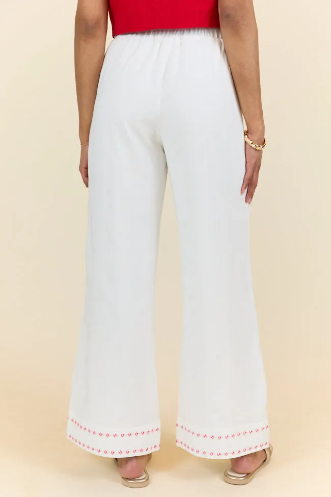 Just Feels Right Off-White Embroidered Pants FINAL SALE sold by Pink Lily product image thumbnail 5