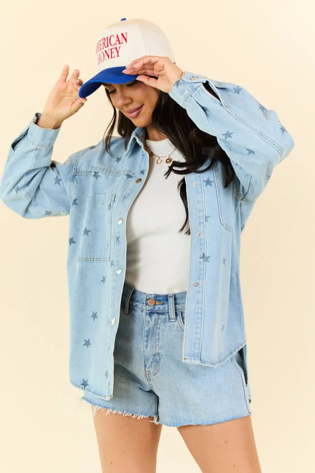 Born To Shine Star Denim Shirt FINAL SALE sold by Pink Lily product image thumbnail 2