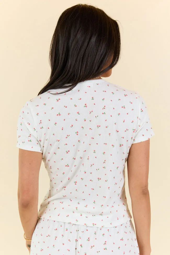 What A Dream Red Ditsy Floral Pajama Short Sleeve Top FINAL SALE sold by Pink Lily product image thumbnail 5