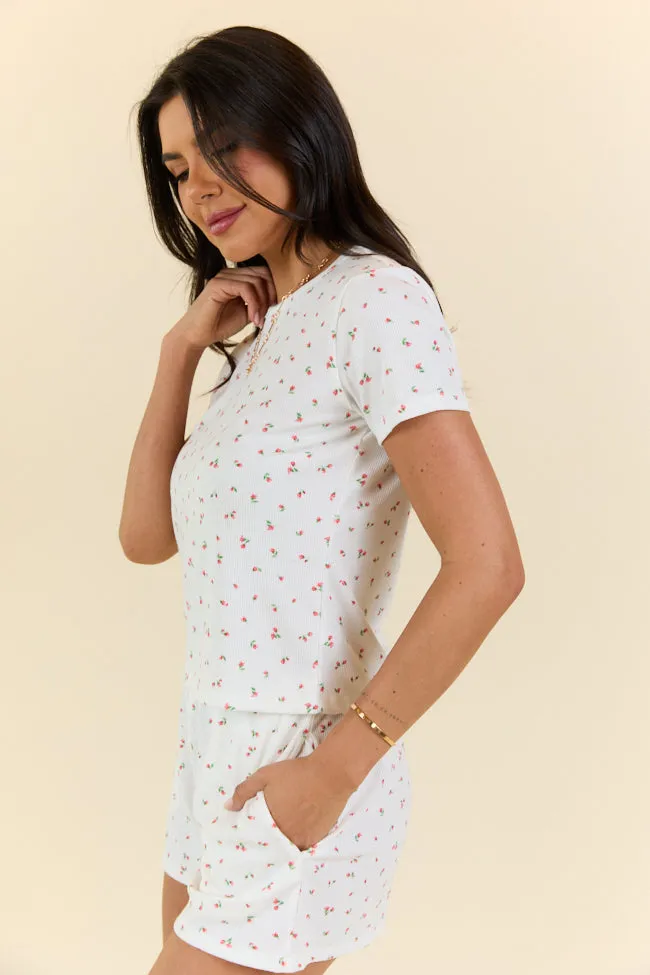 What A Dream Red Ditsy Floral Pajama Short Sleeve Top FINAL SALE sold by Pink Lily product image thumbnail 4
