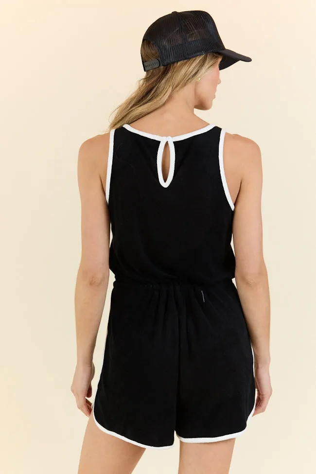Rylee Black Terry Cloth Romper FINAL SALE sold by Pink Lily product image thumbnail 4