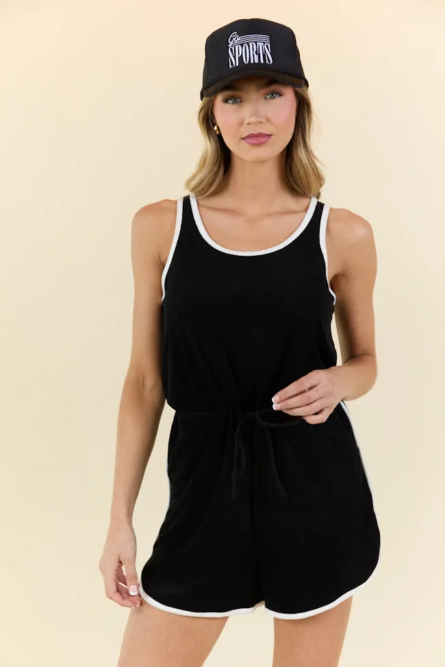 Rylee Black Terry Cloth Romper FINAL SALE sold by Pink Lily