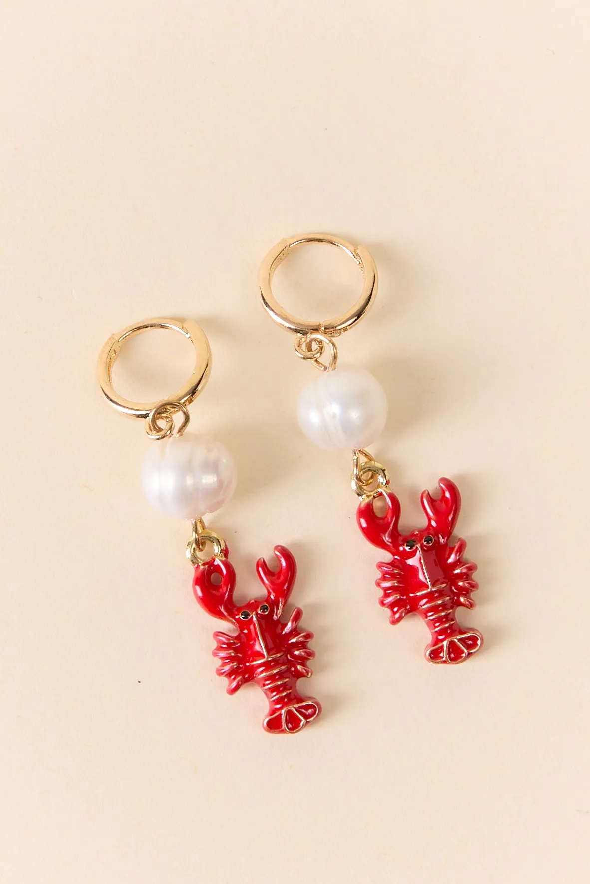 Red Lobster Pearl Earrings sold by Pink Lily product image thumbnail 2