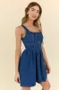 Good Energy Denim Corset Mini Dress SALE sold by Pink Lily
