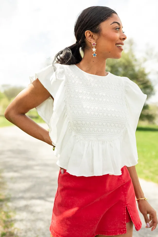 How Far You've Come White Smocked Knit Top FINAL SALE sold by Pink Lily