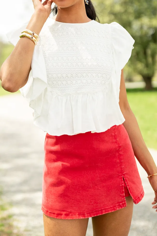 How Far You've Come White Smocked Knit Top FINAL SALE sold by Pink Lily product image thumbnail 3