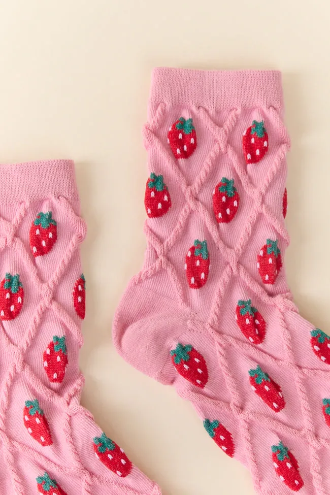 Pink Strawberry Socks FINAL SALE sold by Pink Lily product image thumbnail 3