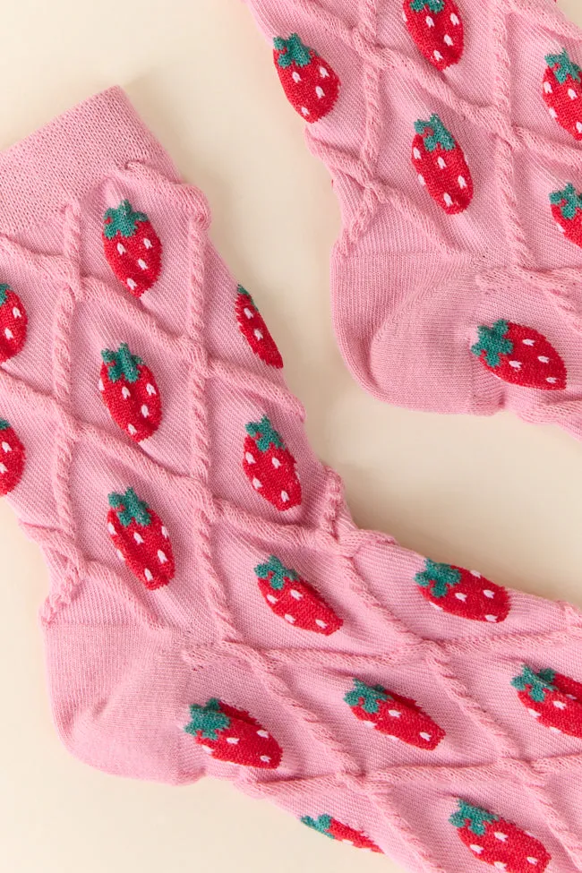 Pink Strawberry Socks FINAL SALE sold by Pink Lily product image thumbnail 2