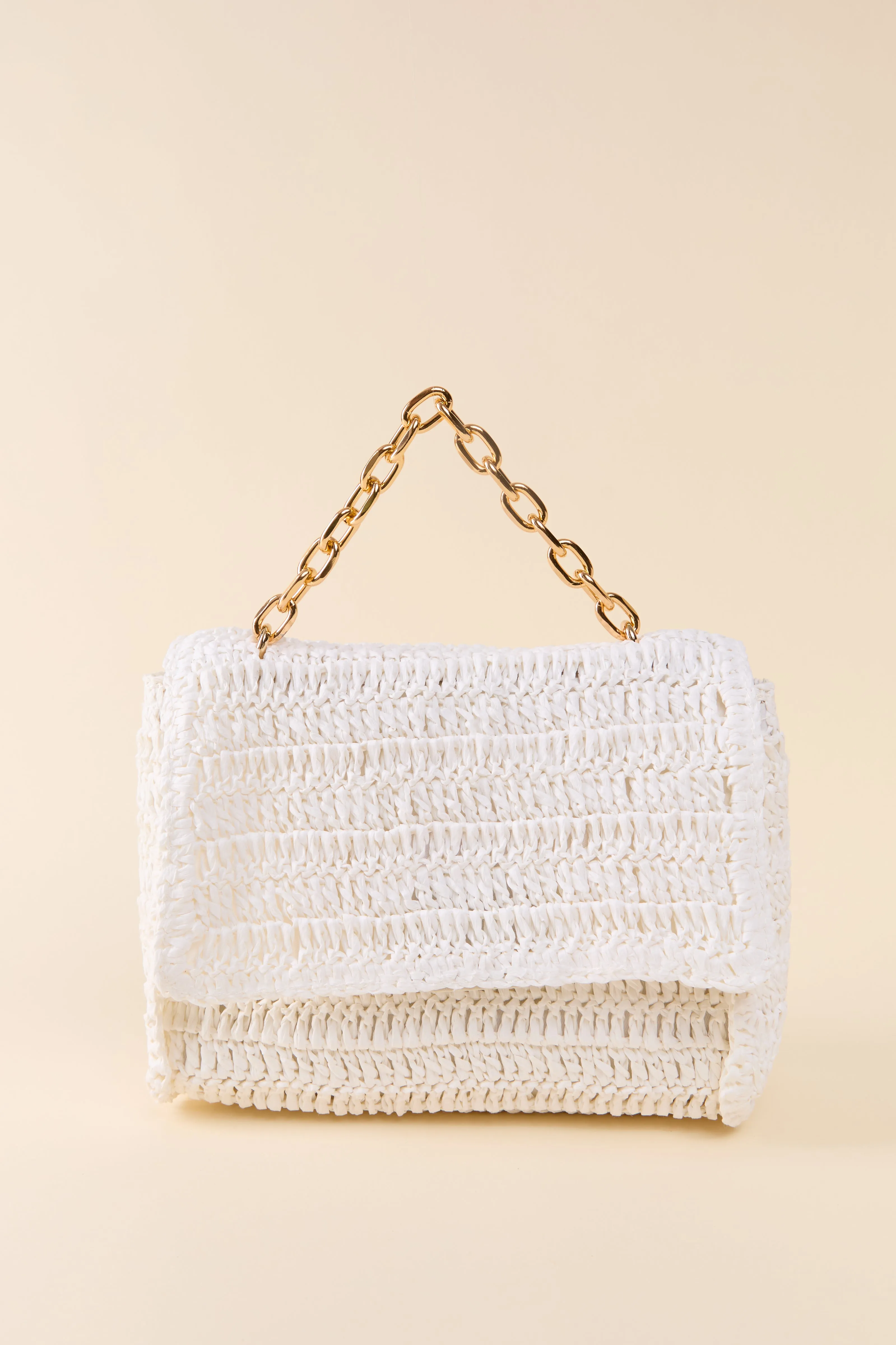 White Straw Chain Strap Crossbody FINAL SALE sold by Pink Lily product image thumbnail 3