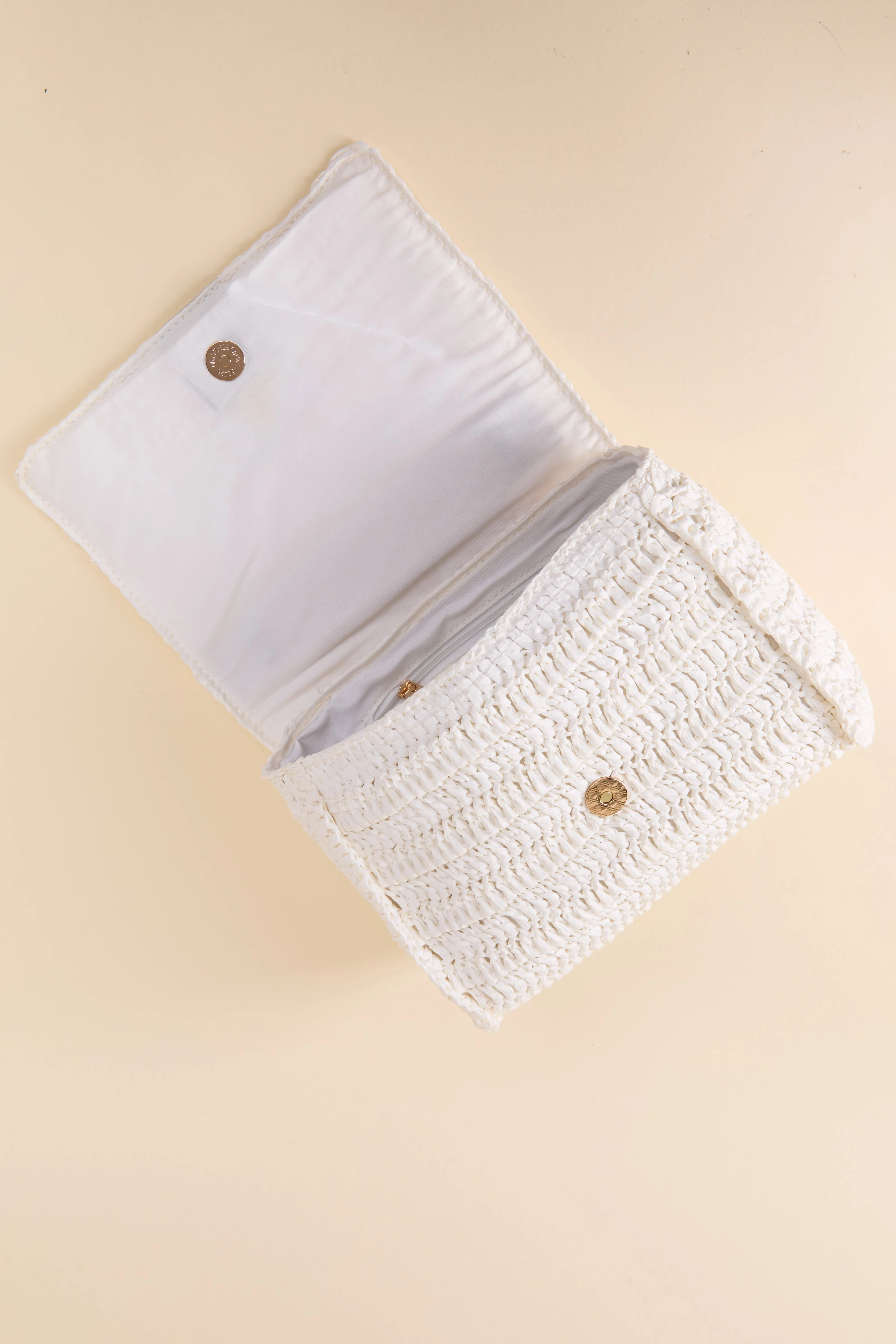 White Straw Chain Strap Crossbody FINAL SALE sold by Pink Lily product image thumbnail 5