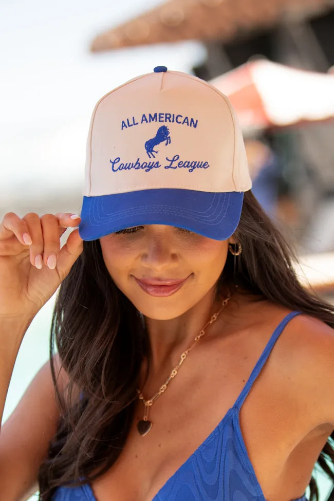 All American Cowboy League Blue Trucker Hat FINAL SALE sold by Pink Lily