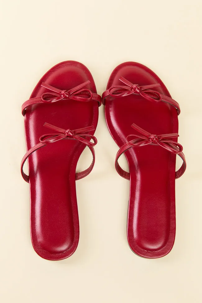 Ellis Red Double Band Bow Sandals sold by Pink Lily product image thumbnail 3